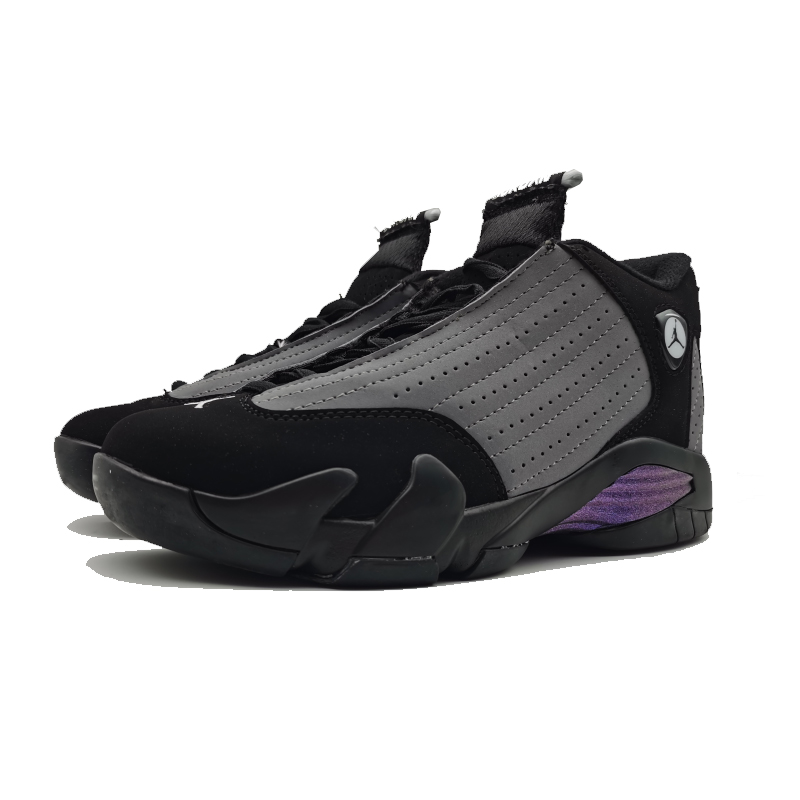 2020 Air Jordan 14 Black Grey Purple - Click Image to Close